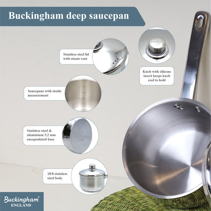 Buckingham Premium Stainless Steel Saucepan