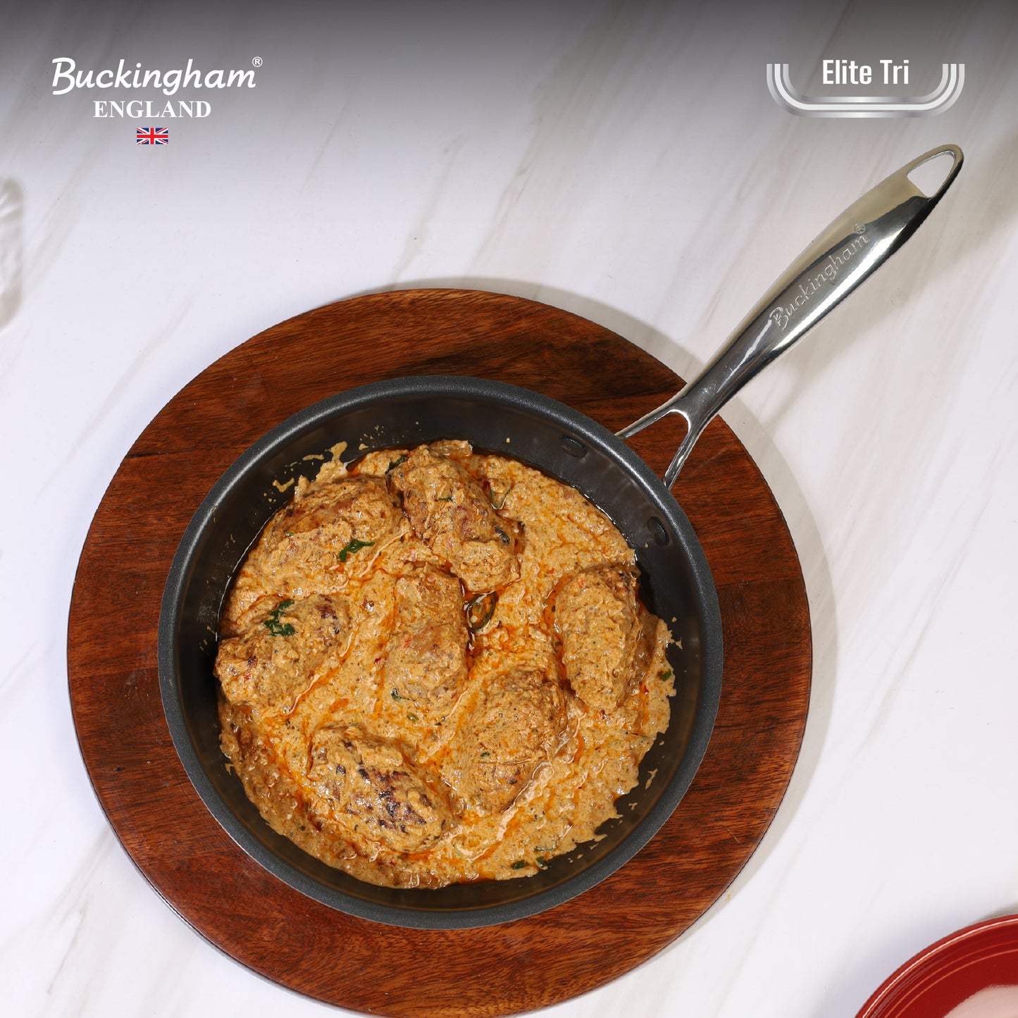 Buckingham Elite Tri-ply 18/8 Stainless Steel Frying Pan (ILAG ultimate non-stick coating)