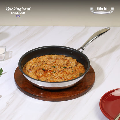 Buckingham Elite Tri-ply 18/8 Stainless Steel Frying Pan (ILAG ultimate non-stick coating)