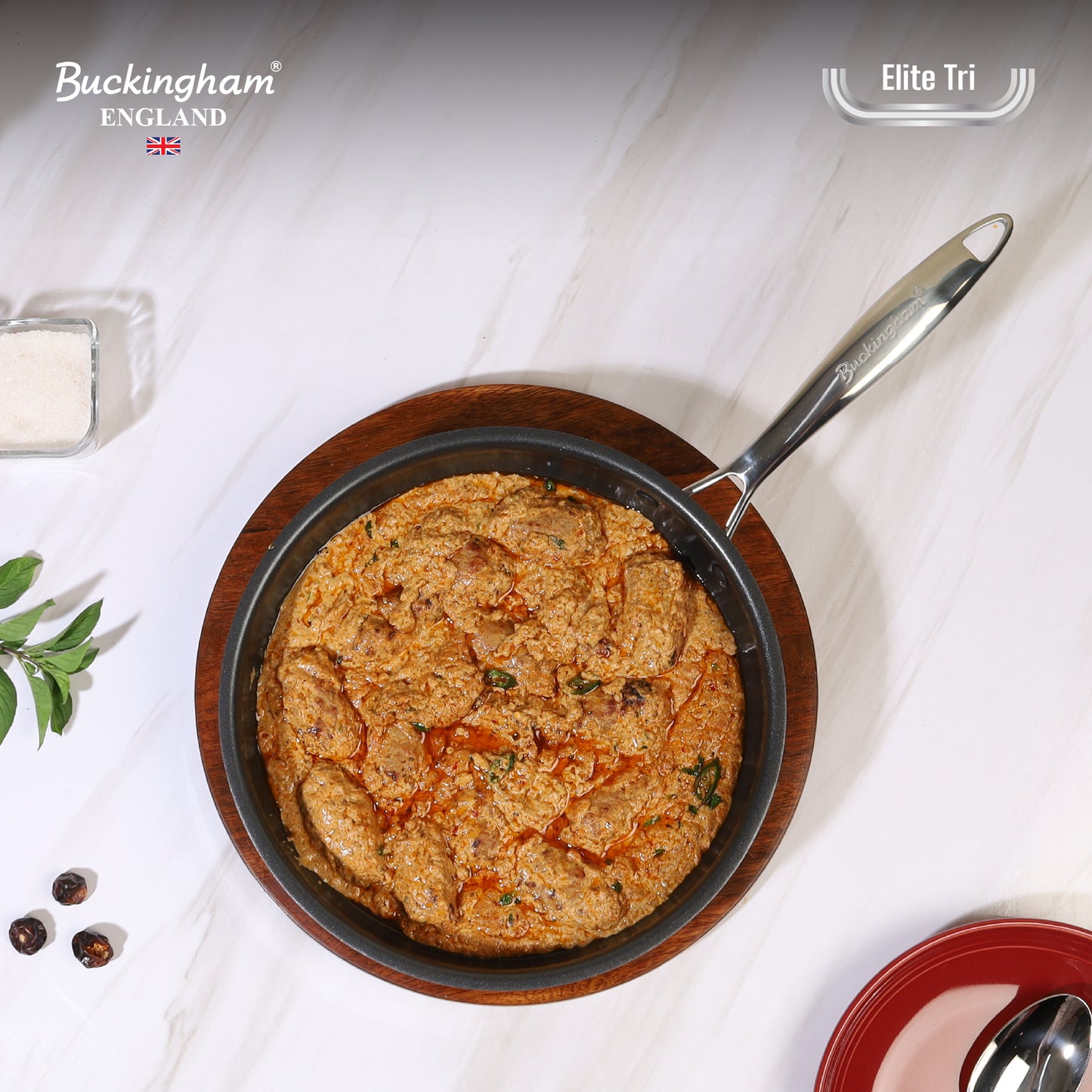Buckingham Elite Tri-ply 18/8 Stainless Steel Frying Pan (ILAG ultimate non-stick coating)