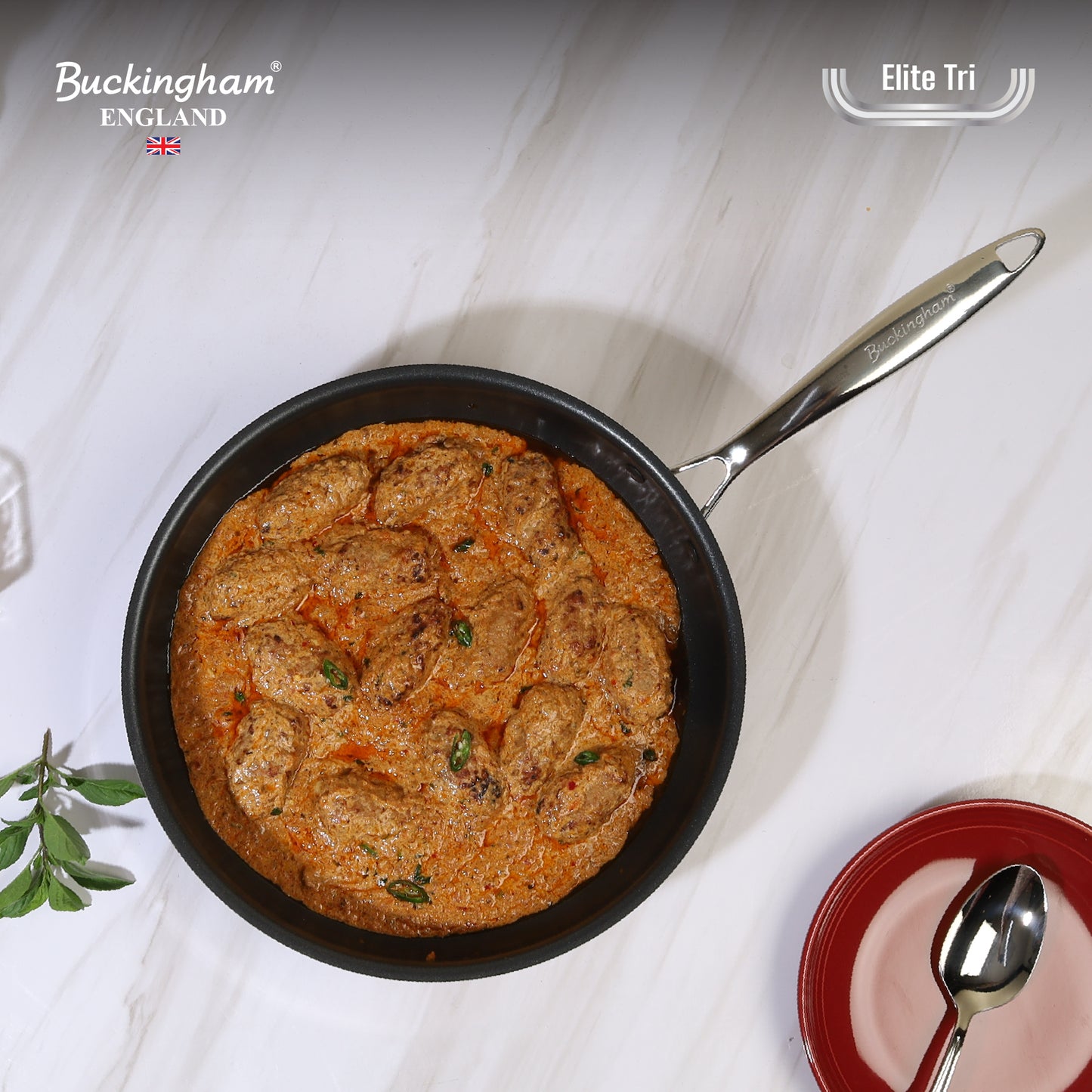 Buckingham Elite Tri-ply 18/8 Stainless Steel Frying Pan (ILAG ultimate non-stick coating)