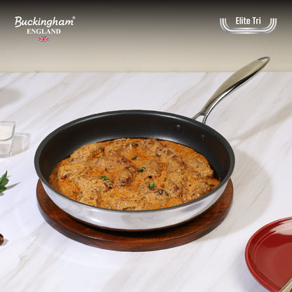 Buckingham Elite Tri-ply 18/8 Stainless Steel Frying Pan (ILAG ultimate non-stick coating)