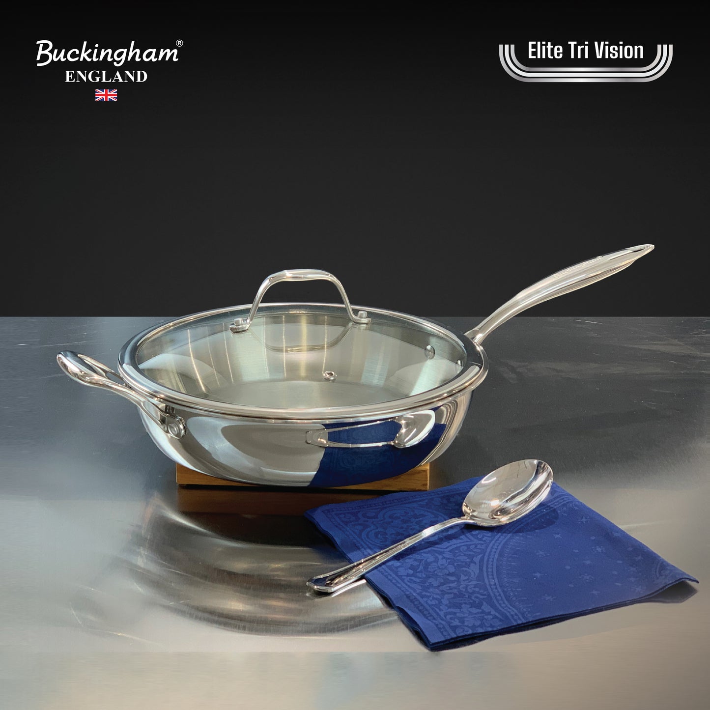 Buckingham Elite Tri-ply 18/8 Stainless Steel Sauté Pan