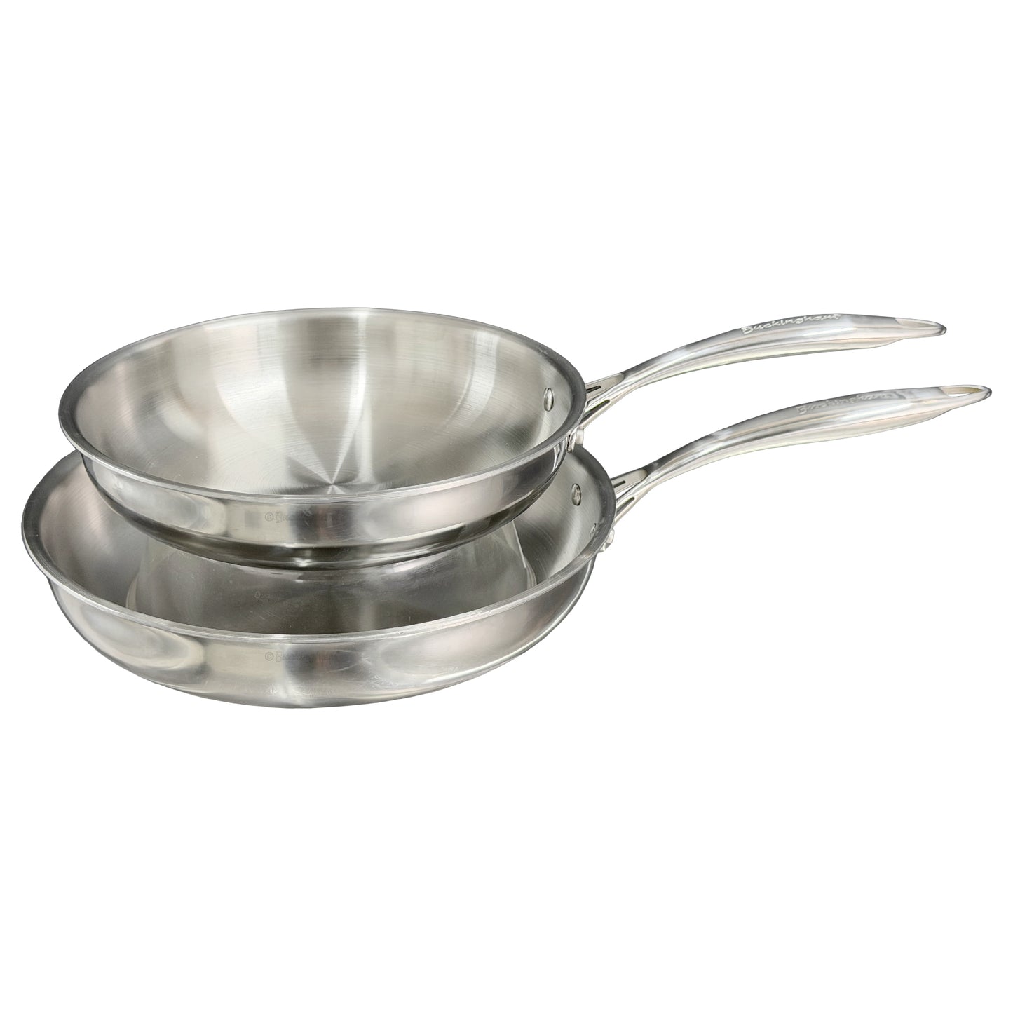 Buckingham Elite-Tri 18/8 Stainless Steel Frying Pan set of 2, Uncoated.