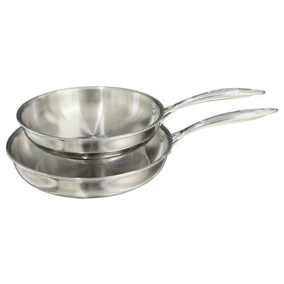 Buckingham Elite-Tri 18/8 Stainless Steel Frying Pan set of 2, Uncoated.