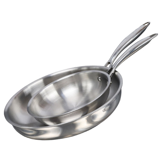 Buckingham Elite-Tri 18/8 Stainless Steel Frying Pan set of 2, Uncoated