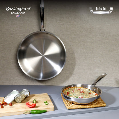 Buckingham Elite-Tri 18/8 Stainless Steel Frying Pan set of 2, Uncoated