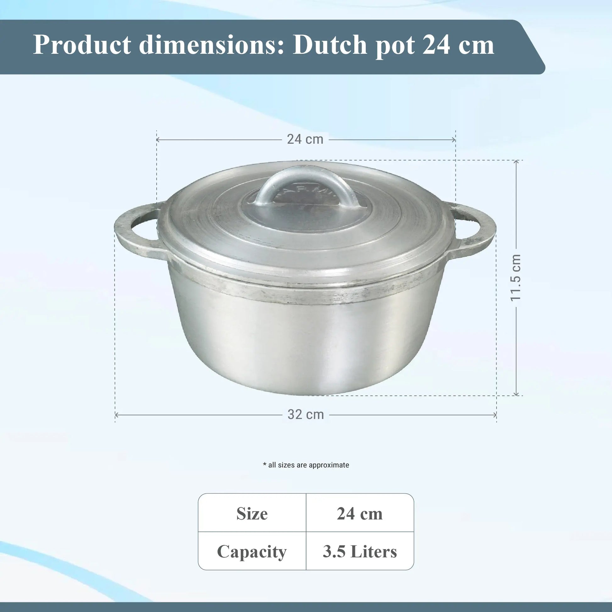 Buckingham Dutch Oven Pot Casserole Dish with Lid Slow Cooking stock pot Oven Safe sturdy up to 240° C Sturdy Ovenproof Grounded Cast Aluminium Buckingham Cookware UK
