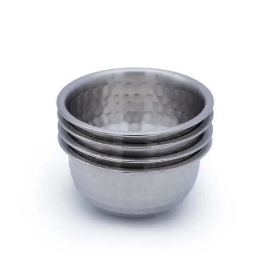 Buckingham Pack of 4 Mini small serving bowls 0.2 L 10 cm hammered effect Buckingham Cookware UK Buckingham Cookware UK