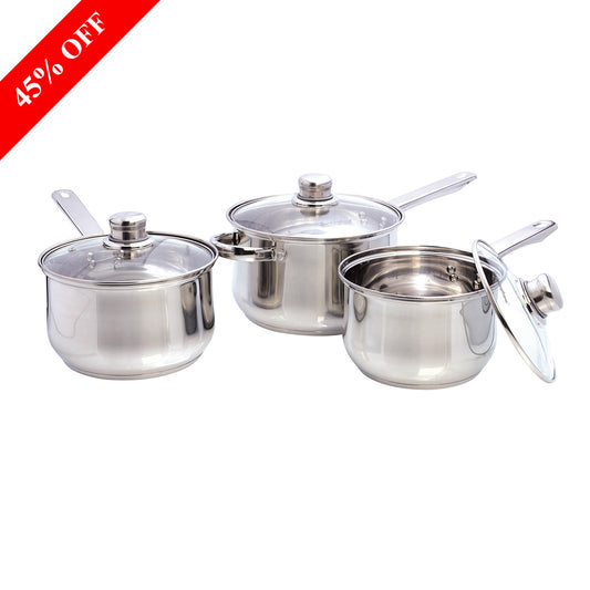 Buckingham 3-Piece Deep Saucepan Set