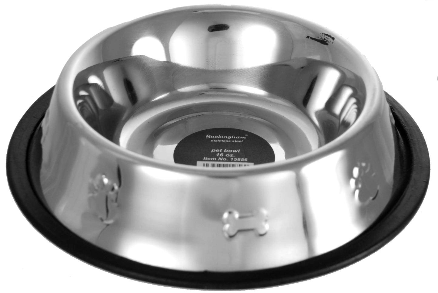 Stainless Steel Buckingham Dog Bowl (0.45 Ltr) W/ Paw Motif