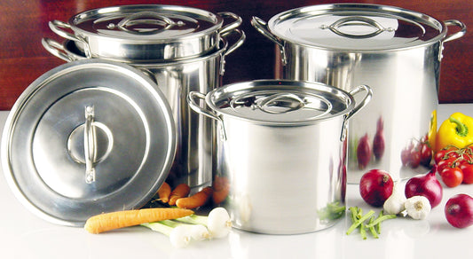 Buckingham Set of 4 Stock Pots with Lid, 20, 23, 26, 29 and 31 cm