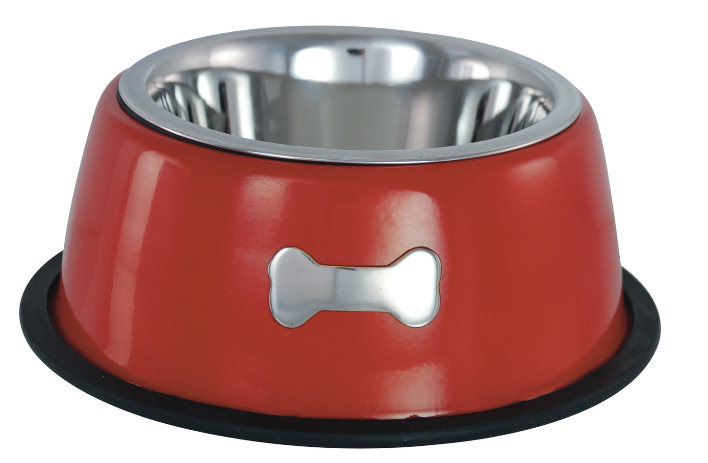 Buckingham Stainless Steel Dog Bowl Pet Puppy Feeder Bowls Food Water Dish Bowl, Red