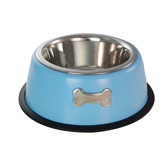 Buckingham Stainless Steel Dog Bowl Pet Puppy Feeder Bowls Food Water Dish Bowl, Baby Blue