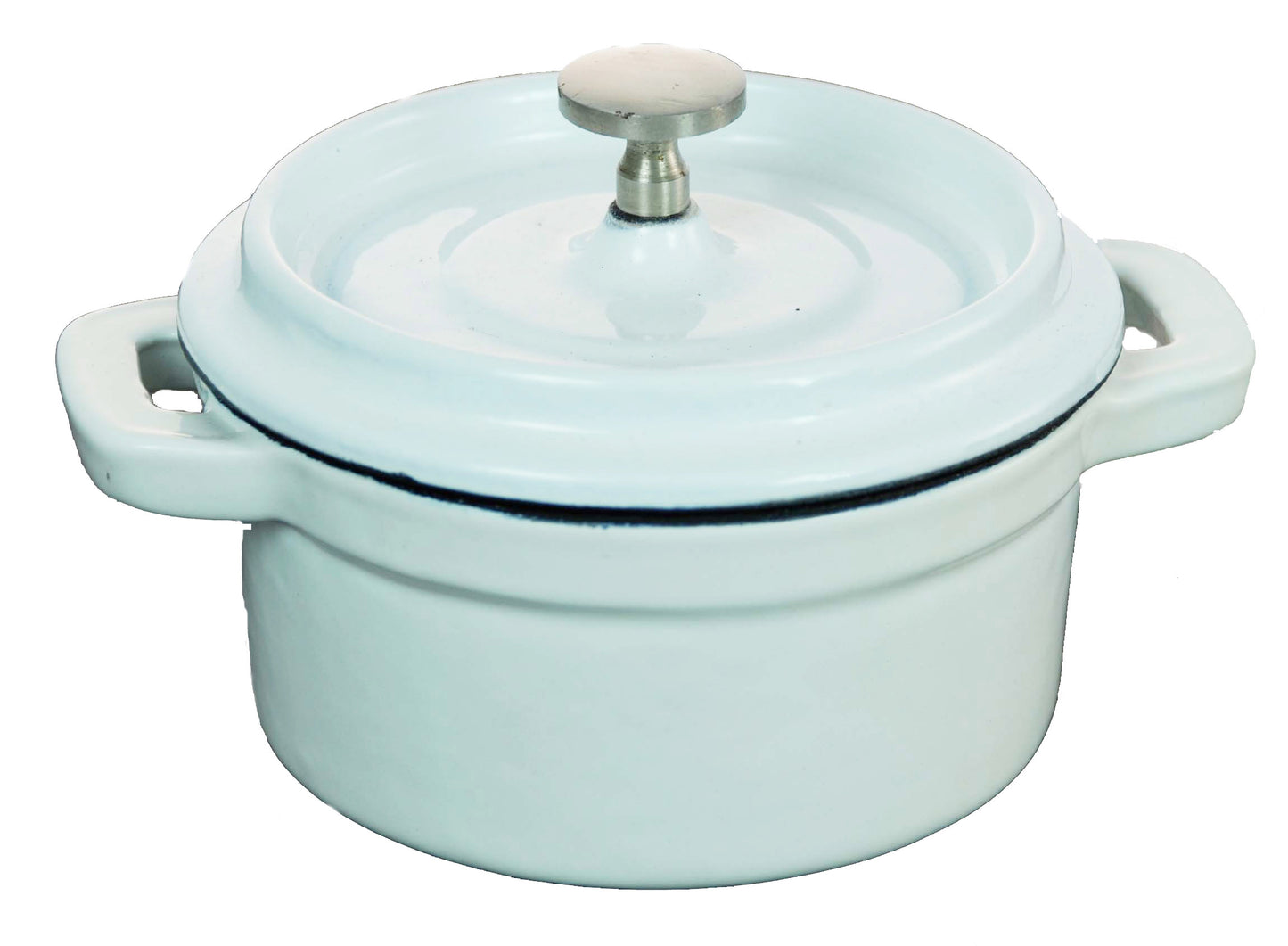 Buckingham Enamel Cast Iron Mini Round Casserole Pot Soufflé Dish Ramekins, White