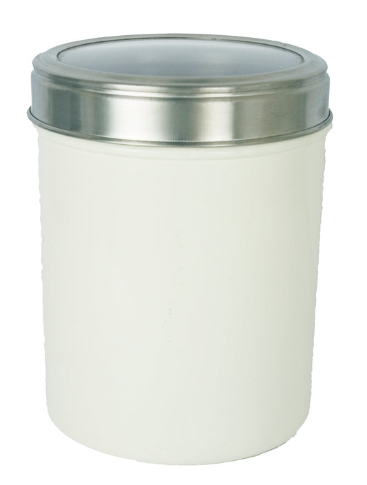 Buckingham 10 x 14 cm Stainless Steel Set Storage Canisters with Cut-Out Acrylic Lid, Cream