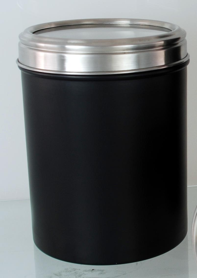 Buckingham 10 x 14 cm Stainless Steel Set Storage Canisters with Cut-Out Acrylic Lid, Black
