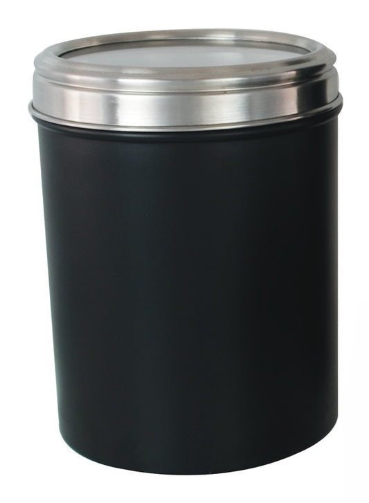 Buckingham Stainless Steel Storage Canister with Cut-Out Acrylic Lid, 13 cm, Black