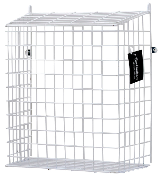 Buckingham Front Door Letter Cage, Guard, Basket, Mail Catcher, Post Box, Letter Box, Pre-Assembled, White Coated