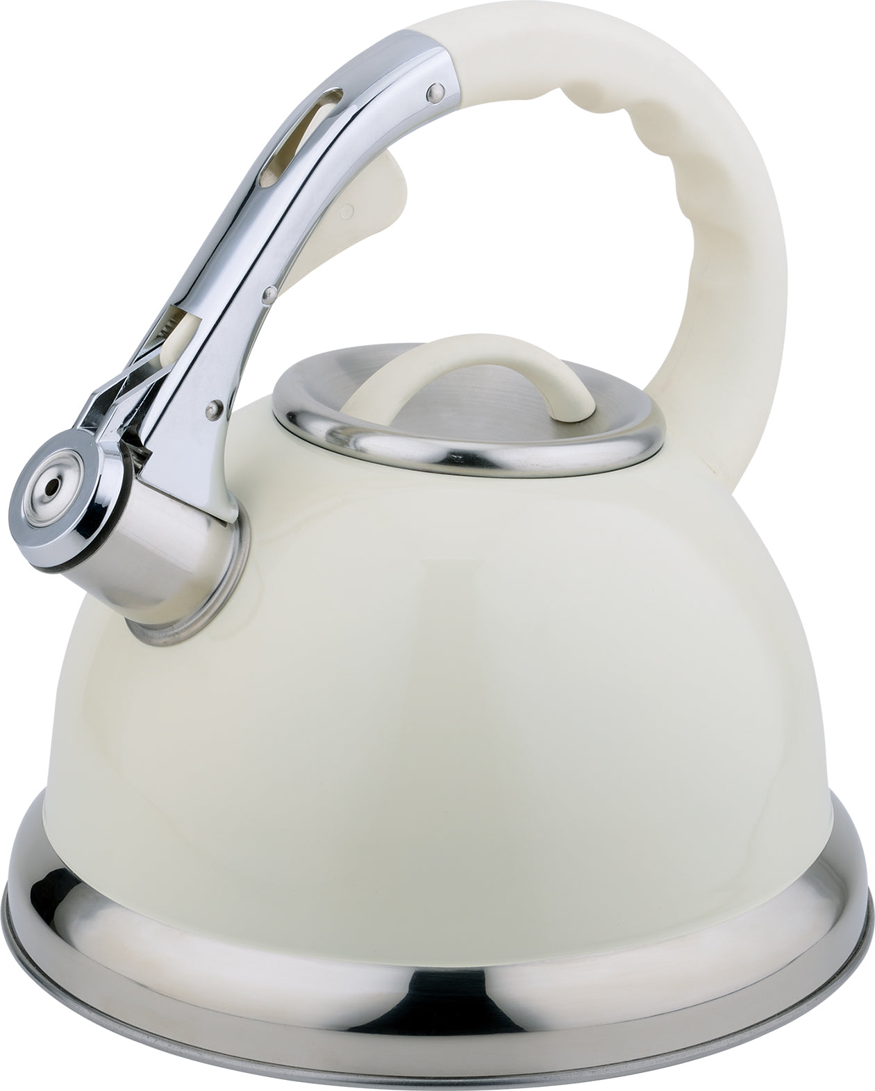 Buckingham Stainless Stove Top Induction Gas Whistling Kettle 3.5 L, Cream