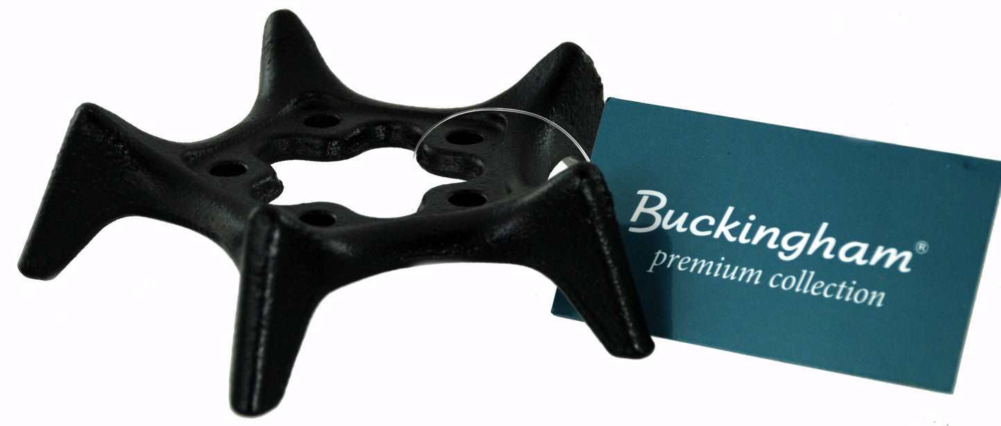Buckingham Japanese Style Cast Iron Trivet Tea Pot Stand Hot Plate Star shape, 18 cm, Black